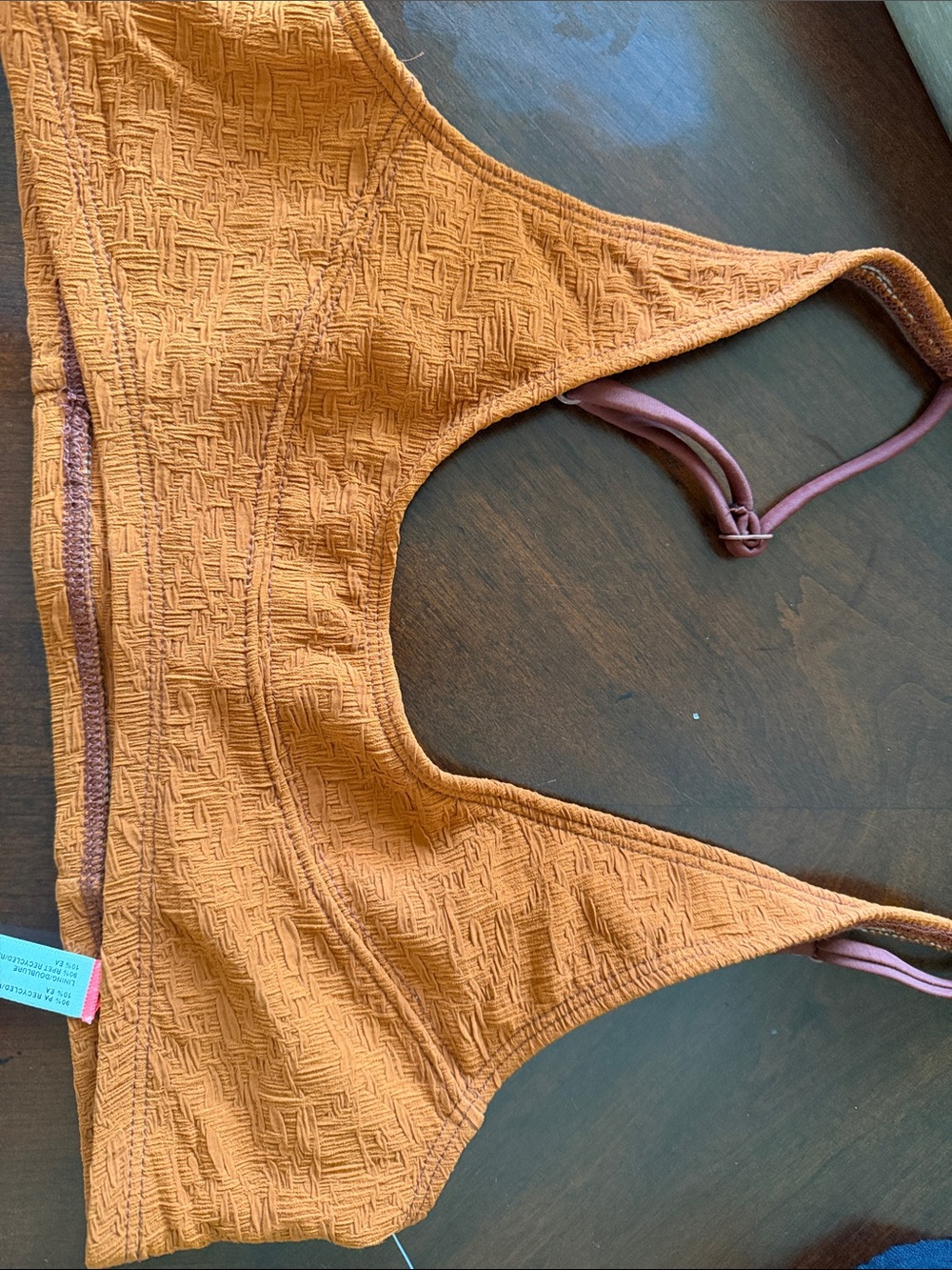NEW Free People FP Beach Dylan Farrah Honey Ginger Textured Bikini S - Picture 3 of 4